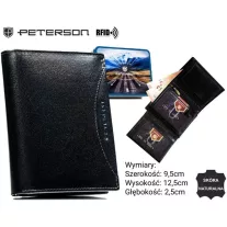 Peterson férfi bőr pénztárca PTN N62-BOR – fekete