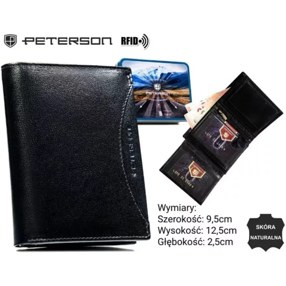 Peterson férfi bőr pénztárca PTN N62-BOR – fekete Peterson férfi bőr pénztárca PTN N62-BOR – fekete