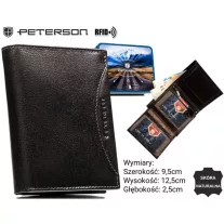Peterson férfi bőr pénztárca PTN N62-BOR – barna