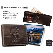 Peterson férfi bőr pénztárca PTN N992-BE-BEAR – barna