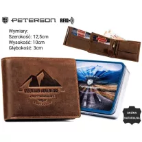 Peterson férfi bőr pénztárca PTN N992-BE-MOUN – barna