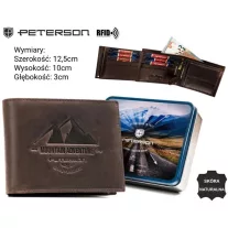 Peterson férfi bőr pénztárca PTN N992-BE-MOUN – barna
