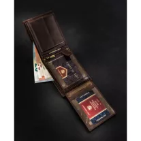 Peterson férfi bőr pénztárca PTN N992-BE-MOUN – barna