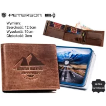 Peterson férfi bőr pénztárca PTN N992-BE-MOUN – barna