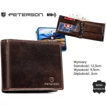 Peterson férfi bőr pénztárca PTN N992-BUF – barna