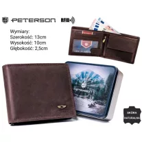 Peterson férfi bőr pénztárca PTN N992-CHM-M – barna