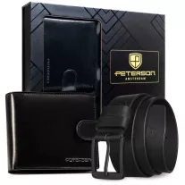   Peterson Férfi Bőr Szett Pénztárca & Őv Ptn N992L-135-Wk-Bw