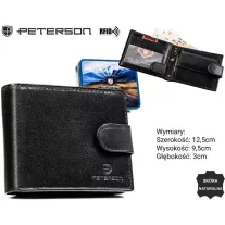 Peterson férfi bőr pénztárca PTN N992L-BUF – fekete