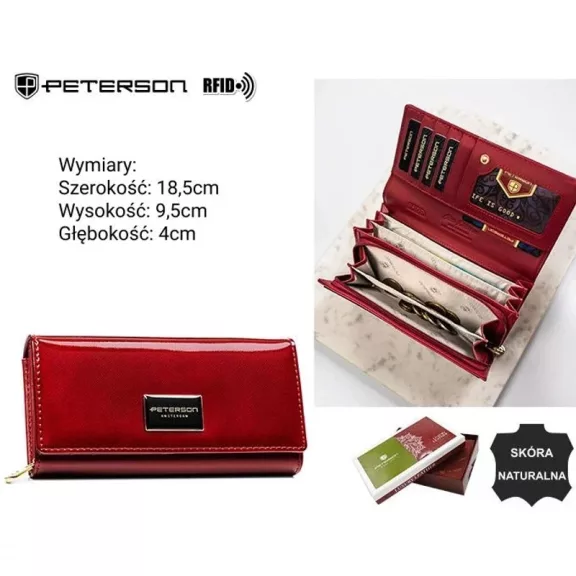 Peterson női bőr pénztárca PTN PH20-1-SAF Peterson női bőr pénztárca PTN PH20-1-SAF