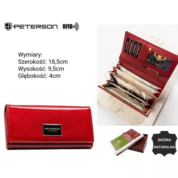 Peterson női bőr pénztárca PTN PH24-1-SAF Peterson női bőr pénztárca PTN PH24-1-SAF