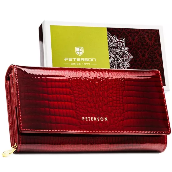 Peterson Női Bőr Pénztárca Ptn Ph28-1-Rs-5709 Red - Piros Peterson Női Bőr Pénztárca Ptn Ph28-1-Rs-5709 Red - Piros