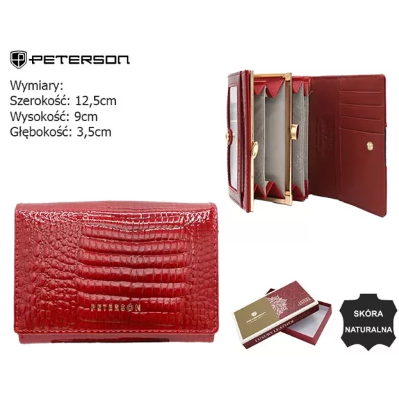 Peterson női bőr pénztárca PTN PH30-1-RS Peterson női bőr pénztárca PTN PH30-1-RS