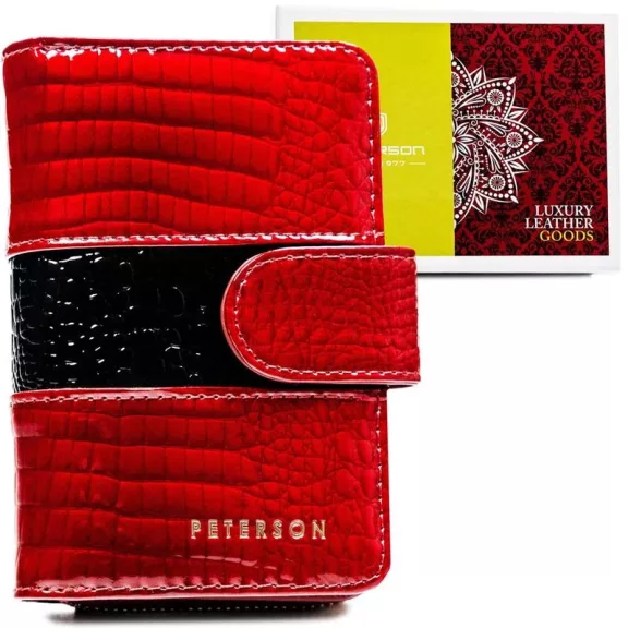 Peterson Női Bőr Pénztárca Ptn Ph31-3-Rs-1566 Red - Piros Peterson Női Bőr Pénztárca Ptn Ph31-3-Rs-1566 Red - Piros