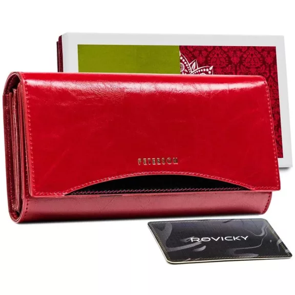 Peterson Női Bőr Pénztárcaptn Pl-490-1797 Red/Black Peterson Női Bőr Pénztárcaptn Pl-490-1797 Red/Black