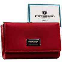  Peterson női bőr és műbőr pénztárca PTN PS108-HNL – piros