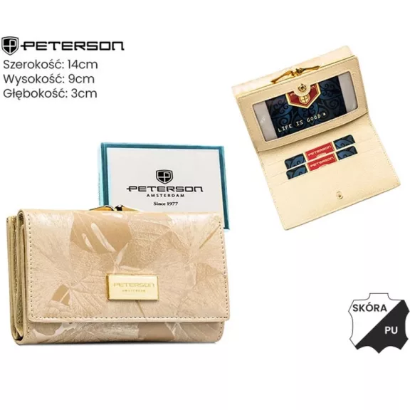 Peterson női bőr és műbőr pénztárca PTN PS108-MLF – bézs Peterson női bőr és műbőr pénztárca PTN PS108-MLF – bézs