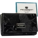 Peterson női bőr és műbőr pénztárca PTN PS108-MLF – fekete
