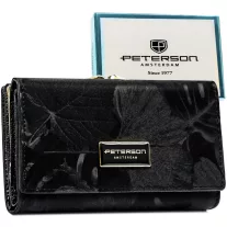   Peterson női bőr és műbőr pénztárca PTN PS108-MLF – fekete