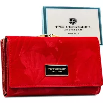   Peterson női bőr és műbőr pénztárca PTN PS108-MLF – piros