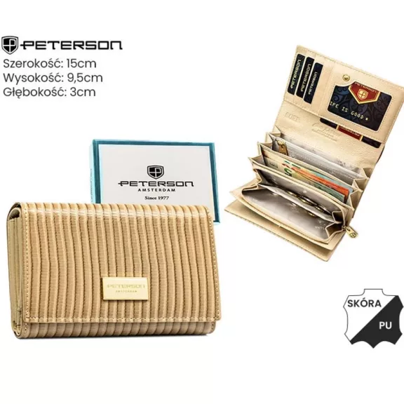 Peterson női bőr és műbőr pénztárca PTN PS112-CRV Peterson női bőr és műbőr pénztárca PTN PS112-CRV