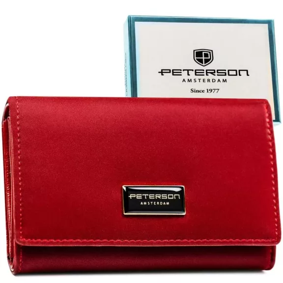 Peterson Női Pénztárca - Echo És Természetes Bőr Ptn Ps112-Hnl-2937 Red Peterson Női Pénztárca - Echo És Természetes Bőr Ptn Ps112-Hnl-2937 Red