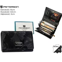   Peterson női bőr és műbőr pénztárca PTN PS112-MLF – fekete