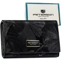   Peterson női bőr és műbőr pénztárca PTN PS112-MLF – fekete