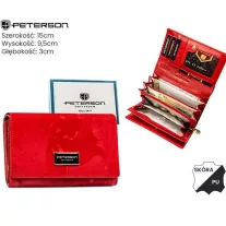   Peterson női bőr és műbőr pénztárca PTN PS112-MLF – piros