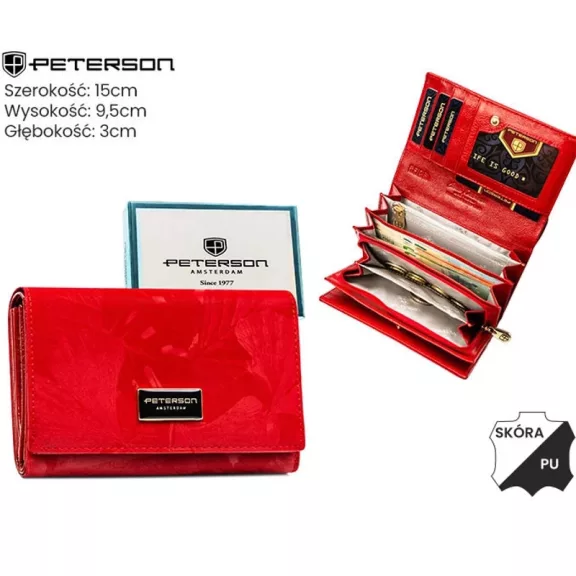 Peterson női bőr és műbőr pénztárca PTN PS112-MLF – piros Peterson női bőr és műbőr pénztárca PTN PS112-MLF – piros