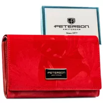   Peterson női bőr és műbőr pénztárca PTN PS112-MLF – piros