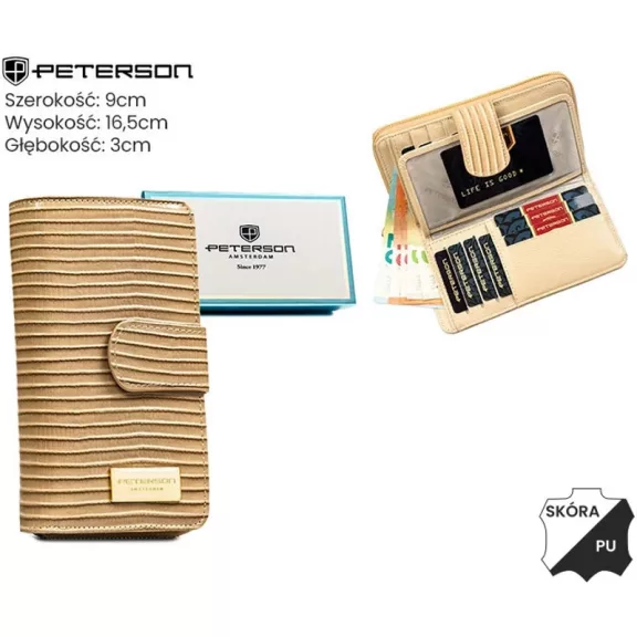 Peterson női bőr és műbőr pénztárca PTN PS116-CRV Peterson női bőr és műbőr pénztárca PTN PS116-CRV