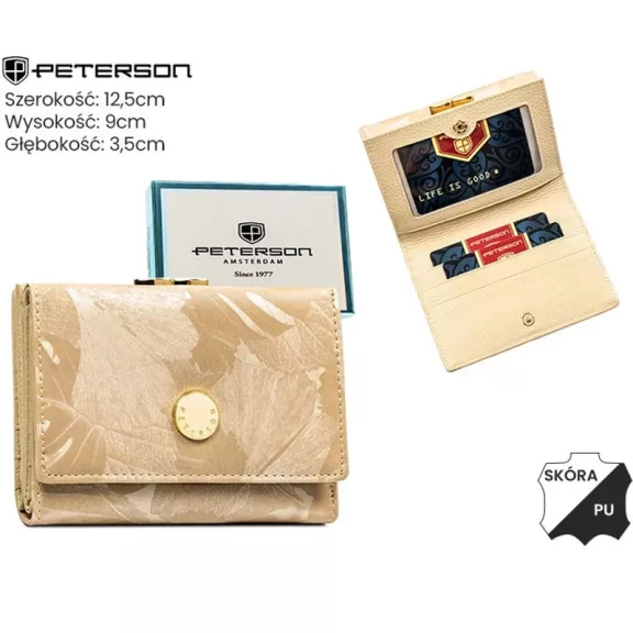 Peterson női bőr és műbőr pénztárca PTN PS15-09-MLF – bézs Peterson női bőr és műbőr pénztárca PTN PS15-09-MLF – bézs