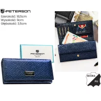   Peterson női bőr és műbőr pénztárca PTN PX22-CNF – kék