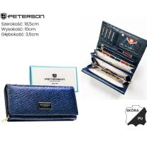   Peterson női bőr és műbőr pénztárca PTN PX28-CNF – kék