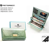   Peterson női bőr és műbőr pénztárca PTN PX28-CNF – zöld