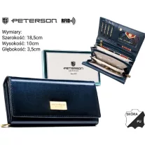   Peterson női bőr és műbőr pénztárca PTN PX28-DYS – kék