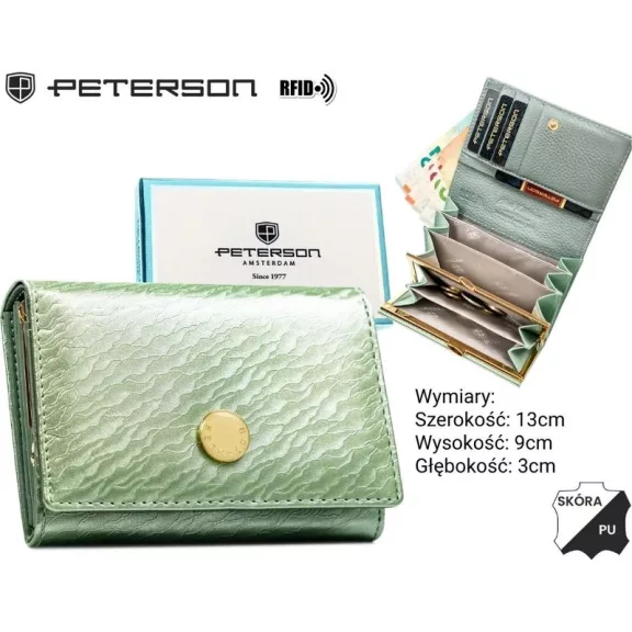 Peterson női bőr és műbőr pénztárca PTN PX30-CNF – zöld Peterson női bőr és műbőr pénztárca PTN PX30-CNF – zöld
