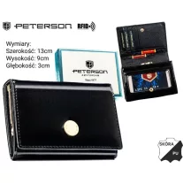   Peterson női bőr és műbőr pénztárca PTN PX30-DYS – fekete