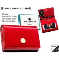   Peterson női bőr és műbőr pénztárca PTN PX30-DYS – piros