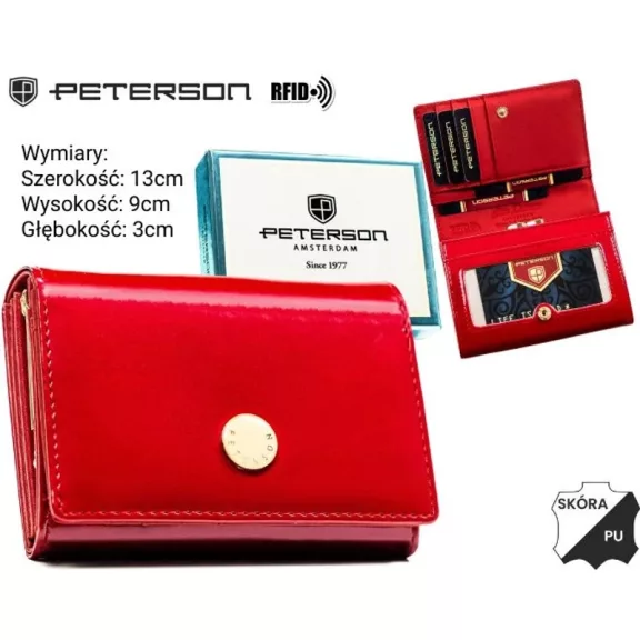 Peterson női bőr és műbőr pénztárca PTN PX30-DYS – piros Peterson női bőr és műbőr pénztárca PTN PX30-DYS – piros