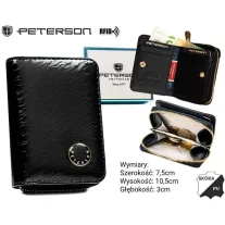   Peterson női bőr és műbőr pénztárca PTN PX33-CNF – fekete