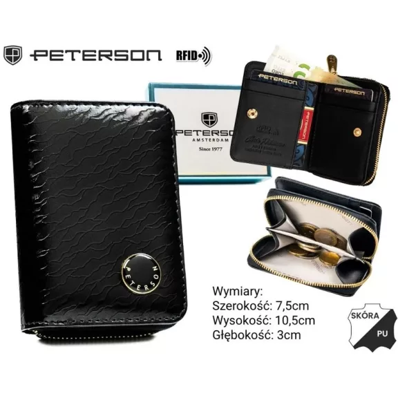 Peterson női bőr és műbőr pénztárca PTN PX33-CNF – fekete Peterson női bőr és műbőr pénztárca PTN PX33-CNF – fekete