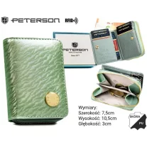   Peterson női bőr és műbőr pénztárca PTN PX33-CNF – zöld