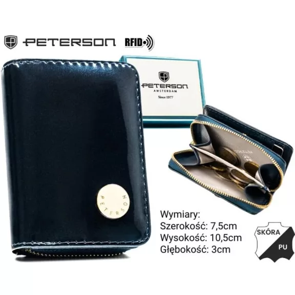 Peterson női bőr és műbőr pénztárca PTN PX33-DYS – kék Peterson női bőr és műbőr pénztárca PTN PX33-DYS – kék