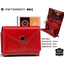 Peterson női bőr pénztárca PTN RD-02-GCL-Y – piros