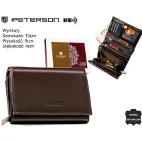 Peterson női bőr pénztárca PTN RD-02-NGV – barna