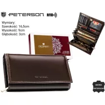 Peterson női bőr pénztárca PTN RD-07-NGV – barna