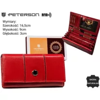 Peterson női bőr pénztárca PTN RD-08-GCL-S – piros