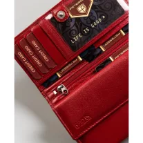 Peterson női bőr pénztárca PTN RD-08-GCL-S – piros