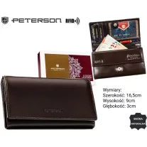 Peterson női bőr pénztárca PTN RD-08-NGV – barna
